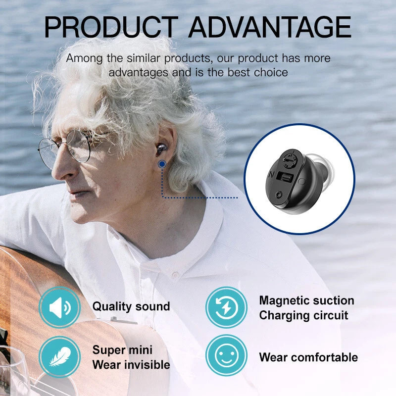 HearGood Lite – CIC Rechargeable Hearing Aid for Seniors – Discreet & Affordable