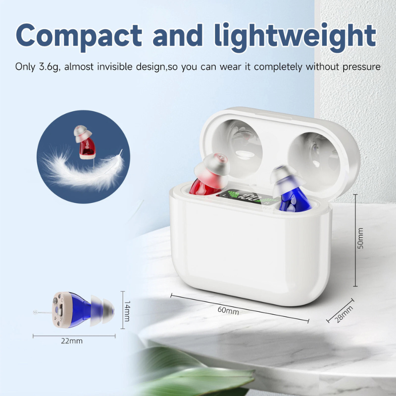 HearGood DailyPro – CIC Hearing Aid with Rechargeable Case – Noise Cancelling for Seniors