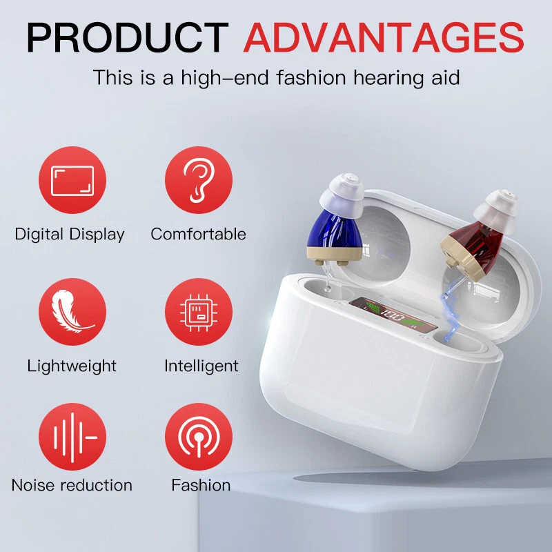 HearGood DailyPro – CIC Hearing Aid with Rechargeable Case – Noise Cancelling for Seniors