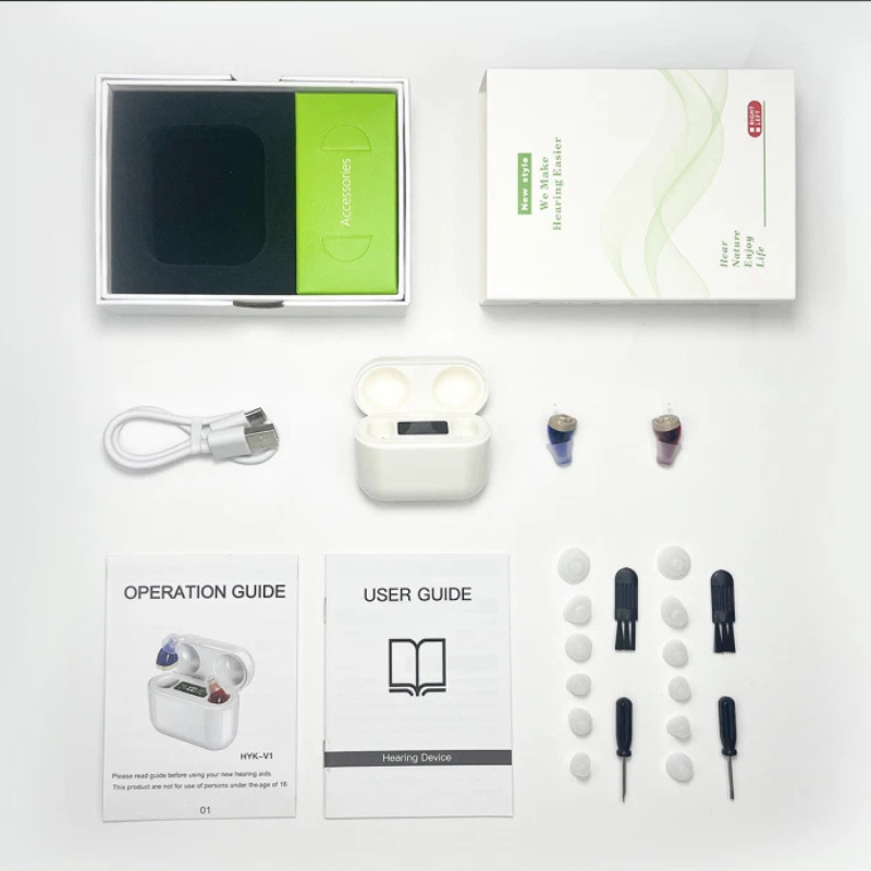 HearGood DailyPro – CIC Hearing Aid with Rechargeable Case – Noise Cancelling for Seniors