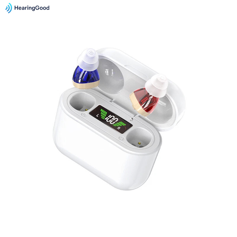 HearGood DailyPro – CIC Hearing Aid with Rechargeable Case – Noise Cancelling for Seniors
