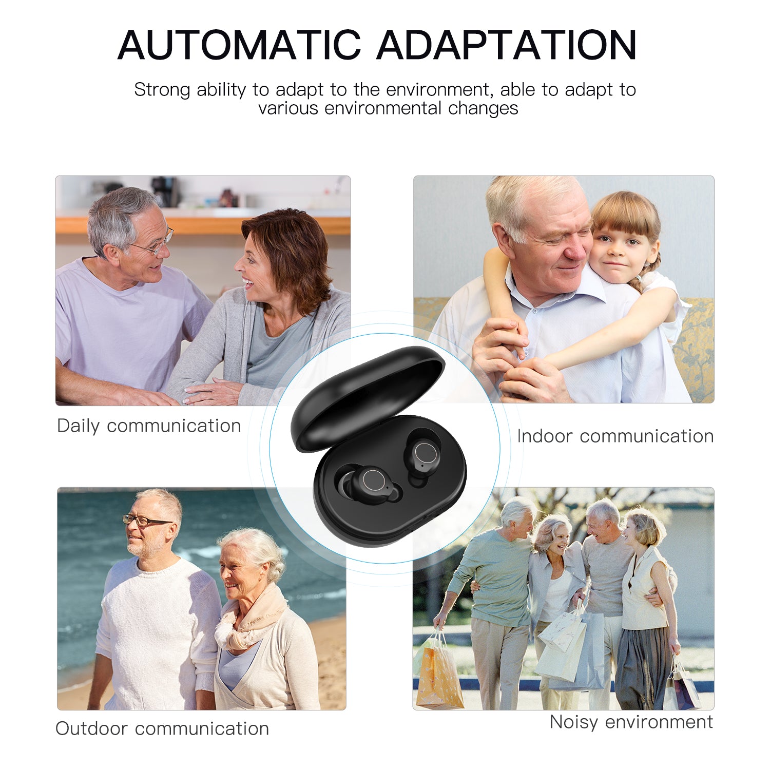 HearGood EchoLite 901 – ITE Hearing Aid for Seniors UK, Lightweight & Rechargeable (30-Hour Battery)