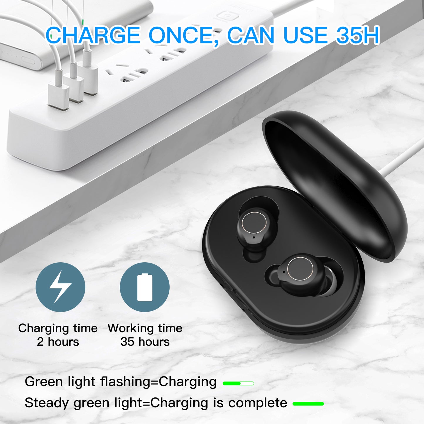 HearGood EchoLite 901 – ITE Hearing Aid for Seniors UK, Lightweight & Rechargeable (30-Hour Battery)