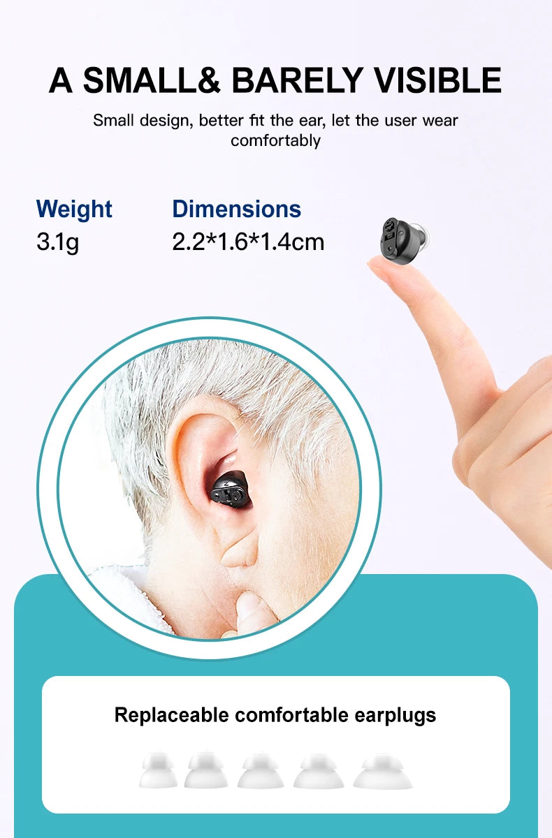 HearGood Lite – CIC Rechargeable Hearing Aid for Seniors – Discreet & Affordable